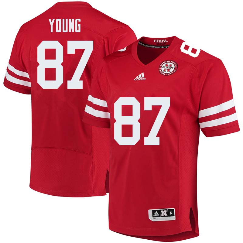 Men #87 Conor Young Nebraska Cornhuskers College Football Jerseys Sale-Red